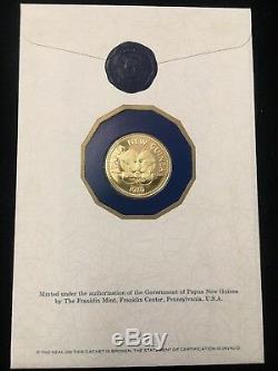 Papua New Guinea 1979 $100 Kina Gold GEM PROOF sealed Coin with COA