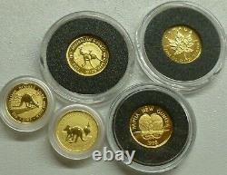 1/20oz 24ct. 999 Fine Gold Coins Kangaroos / PNG Butterfly / Maple See menu