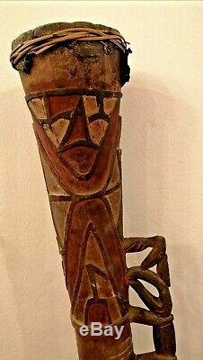 1 Asmat Wooden Drum from Irian Jaya, Papua New Guinea Art