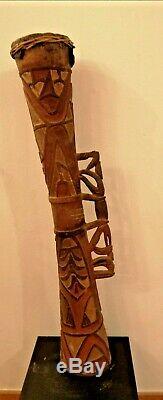 1 Asmat Wooden Drum from Irian Jaya, Papua New Guinea Art