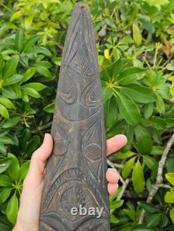 15.5 Vintage Sepik River Spirit Mask Papua New Guinea 1971 Wood & Shells