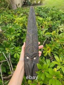 15.5 Vintage Sepik River Spirit Mask Papua New Guinea 1971 Wood & Shells