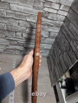 18.5 Papua New Guinea Hand Carved Wood withCowrie Shell Eyes Suspension Food Hook