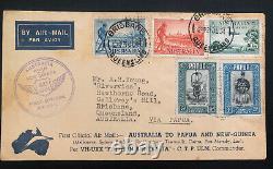 1934 Brisbane Australia First Flight Cover FFC To Port Moresy Papua New Guinea