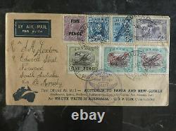 1934 Port Moresby Papua New Guinea First Flight Cover to Brisbane Australia FFC
