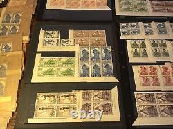 1952-1958 PAPUA NEW GUINEA BLOCKS x4 ALL WITH GOV OF AUST TABS, 1/2d £1 VALUES