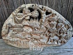 1970s Papua New Guinea Wooden Carved Story Board