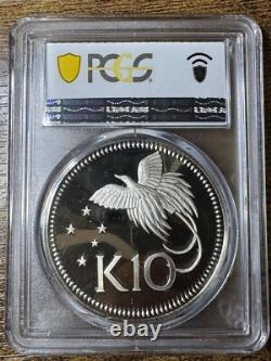 1975-FM Papua New Guinea SILVER 10 Kina Proof PCGS PR69DCAM Gold True View