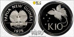 1975-FM Papua New Guinea SILVER 10 Kina Proof PCGS PR69DCAM Gold True View