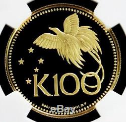 1975 Fm Gold Papua New Guinea 100 Kina Coin Ngc Proof 70 Ultra Cameo