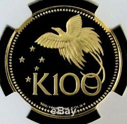 1975 Fm Gold Papua New Guinea 100 Kina Coin Ngc Proof 70 Ultra Cameo