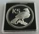 1975 PAPUA NEW GUINEA NEW GUINEA EAGLE K5 SILVER PROOF 40mm COIN CAPSULE & BOX