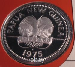 1975 PAPUA NEW GUINEA NEW GUINEA EAGLE K5 SILVER PROOF 40mm COIN PNC