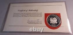 1975 PAPUA NEW GUINEA NEW GUINEA EAGLE K5 SILVER PROOF 40mm COIN PNC