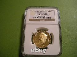 1975 Papua New Guinea. 900 Gold 100 Kina. 2769 oz. NGC PF69 Ultra Cameo