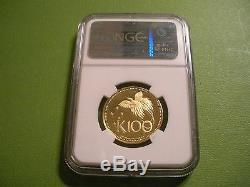 1975 Papua New Guinea. 900 Gold 100 Kina. 2769 oz. NGC PF69 Ultra Cameo