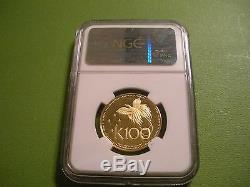 1975 Papua New Guinea. 900 Gold 100 Kina. 2769 oz. NGC PF69 Ultra Cameo