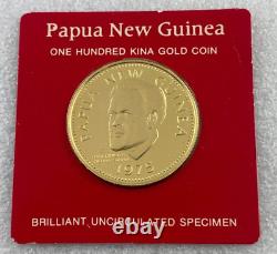 1975 Papua New Guinea BIRD OF PARADISE $100 Kina Gold UNC Specimen. 2769AGW