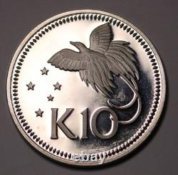 1975 Papua New Guinea PNG 10 Kina Silver (1.2372oz) Proof Coin KM# 8a
