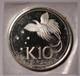 1975 Papua New Guinea PNG 10 Kina Silver (1.2372oz) Proof Coin KM# 8a GEM