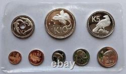 1975 Papua New Guinea Proof Set with Silver K10/K5/K1 Coins 1.6 Troy oz Royal Mint