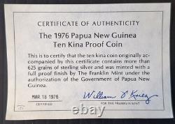 1976 Papua New Guinea Bird of Paradise 10 Kina 41.6g Silver (. 925) coin