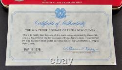 1976 Papua New Guinea Proof Coin Set 10 & 5 Kina. 925 Silver Coins 69.2g