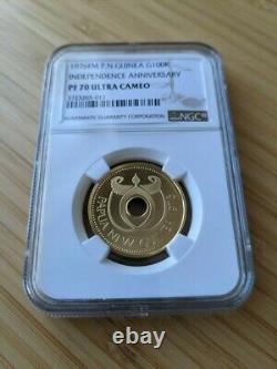 1976FM Papua New Guinea Gold 100 Kina NGC PF70 1st Anniversary of Independence
