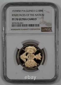 1979 Fm Proof Papua New Guinea Four Faces Of Nation G100k Gold Ngc Pf 70 (051)