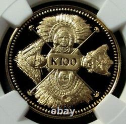 1979 Gold Papua New Guinea 100 Kina Nations 4 Faces Ngc Proof 70 Ultra Cameo