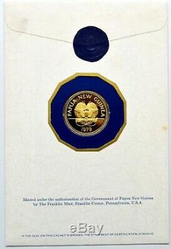 1979 PAPUA NEW GUINEA 100 KINA GOLD Proof w Original Folder&COA Low Mint 3,492