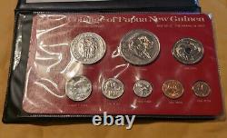1982 PAPUA NEW GUINEA 8 COIN LIMITED EDITION SET WithCASE RARE SET (QUEENS VISIT)