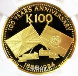 1984 Fm Gold Papua New Guinea 274 Minted 100 Kina Protectorates Ngc Proof 69 Uc