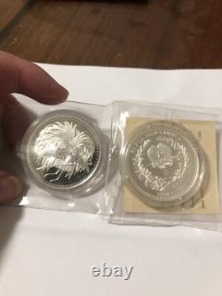 1pc X 1994 papua new guinea bird of paradise 5 Kina SILVER COIN, no discount