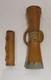 2 Vintage Antique Kundu carved wood drums from Papua New Guinea