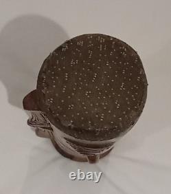 2 Vintage Antique Kundu carved wood drums from Papua New Guinea