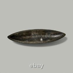 20 Long Papua New Guinea Bowl Carved Wood Feast Ceremonial Bowl & Dried Fruits