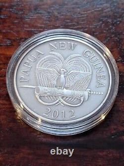 2012 Papua New Guinea 5 Kina Spiny Anteater 1 Oz. 999 Silver Coin & Diamonds