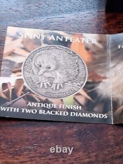 2012 Papua New Guinea 5 Kina Spiny Anteater 1 Oz. 999 Silver Coin & Diamonds