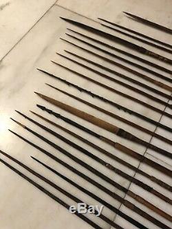 21 Antique Tribal Bamboo Hunting fishing Spears Papua New Guinea REDUCED