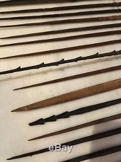 21 Antique Tribal Bamboo Hunting fishing Spears Papua New Guinea REDUCED