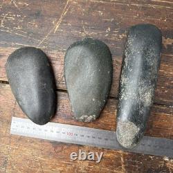 3 Good OLD Papua New Guinea Sepik River Stone Axe Adze Heads Oceanic Tribal Art