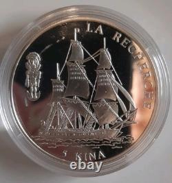 31.47g Silver Proof Coin. La Recherche 1997 Papua New Guinea 5 Kina. CoA
