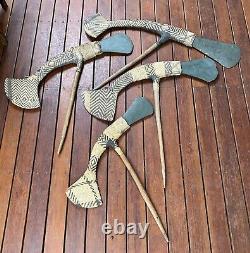 4 superb old Mt Hagen Axes with stone heads Papua New Guinea Oceanic Tribal Art