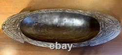 57cm Long Papua New Guinea Massim Intricately Carved Wooden Ceremonial Bowl