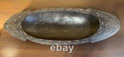 57cm Long Papua New Guinea Massim Intricately Carved Wooden Ceremonial Bowl