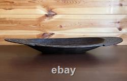 57cm Long Papua New Guinea Massim Intricately Carved Wooden Ceremonial Bowl