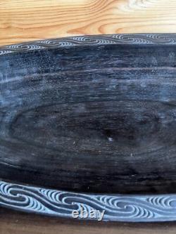 57cm Long Papua New Guinea Massim Intricately Carved Wooden Ceremonial Bowl