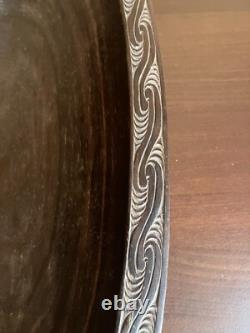 57cm Long Papua New Guinea Massim Intricately Carved Wooden Ceremonial Bowl