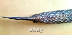 89.5 cm Vintage Hand Carved Wooden PNG Crocodile Sculpture